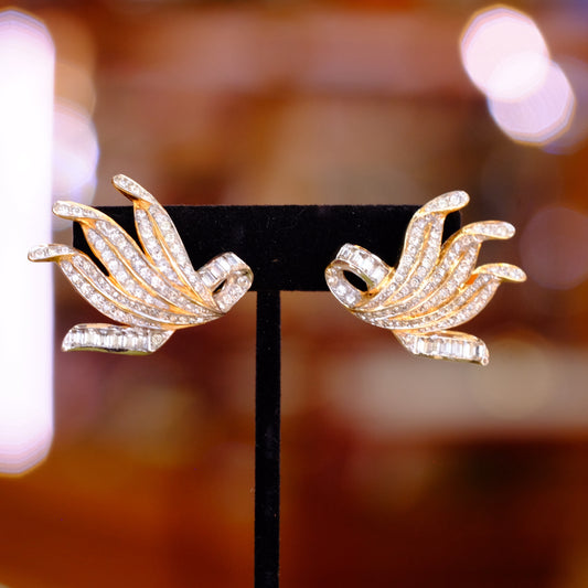 Fan Rhinestone Earrings