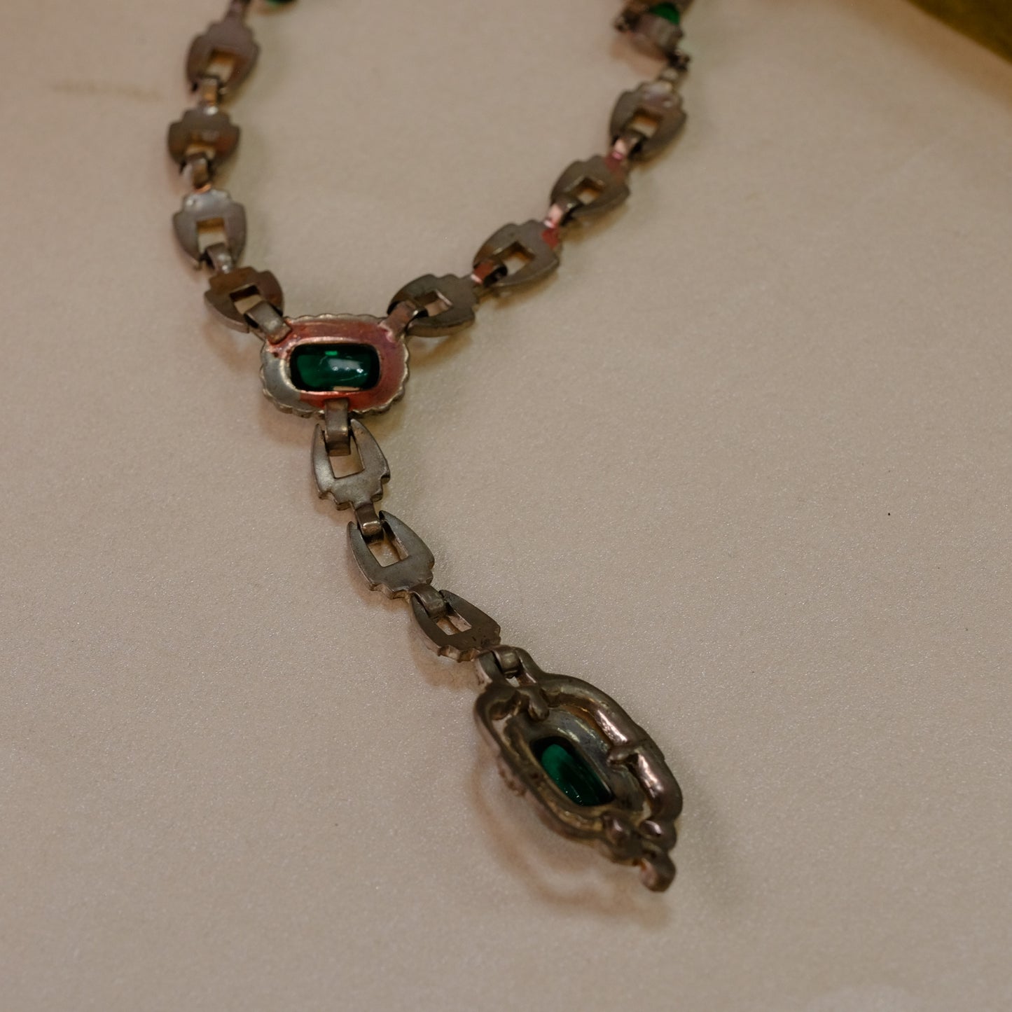 Art Deco Paste Emerald Necklace