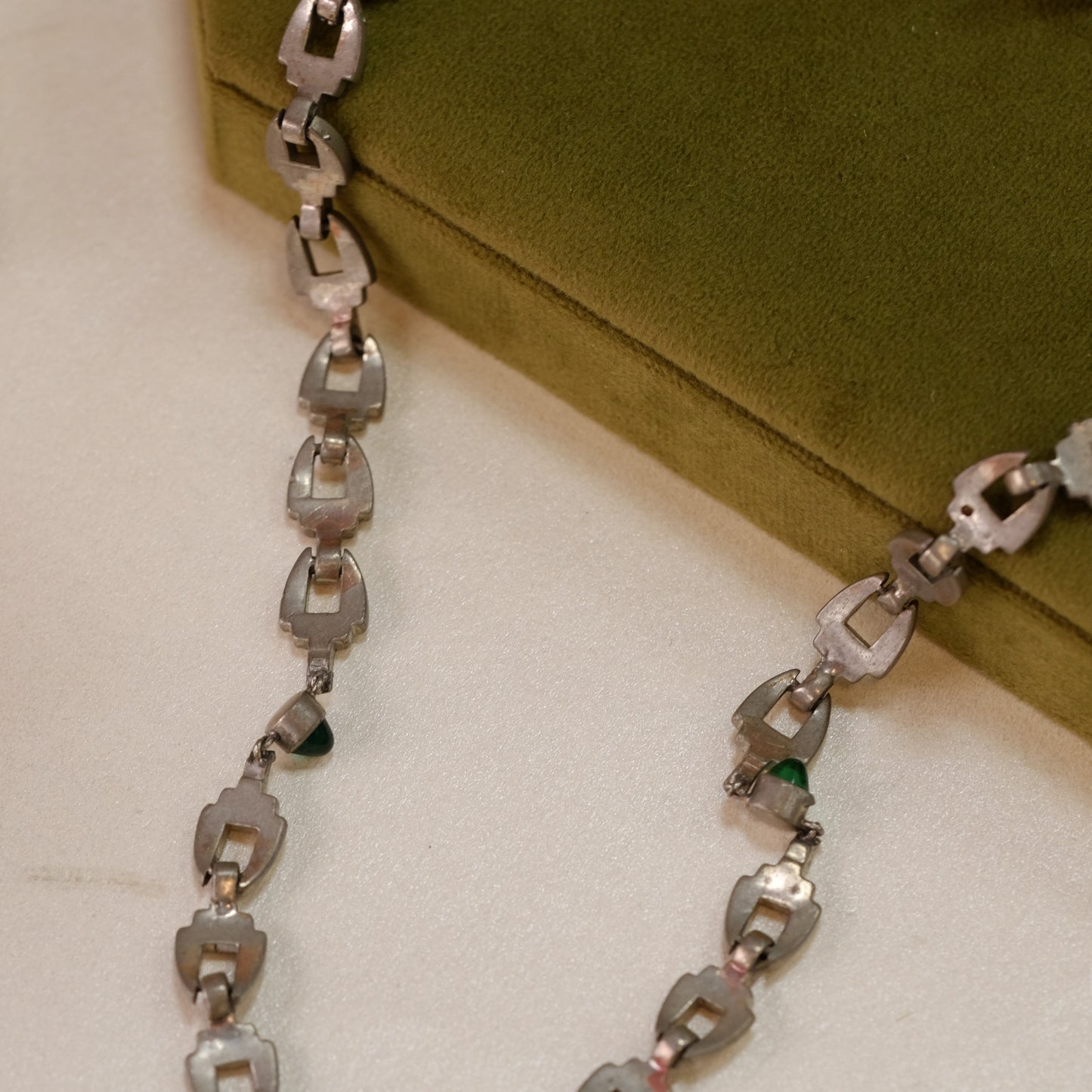 Art Deco Paste Emerald Necklace