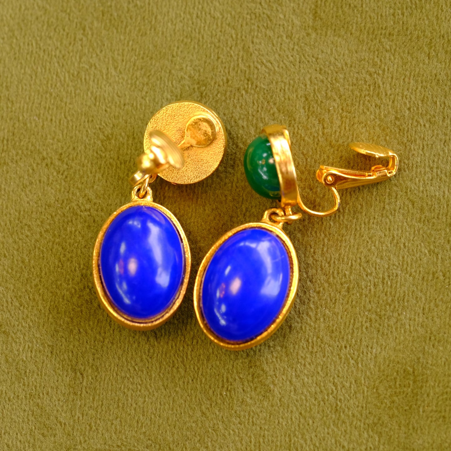 French Faux Carnelian Clip-on Earrings