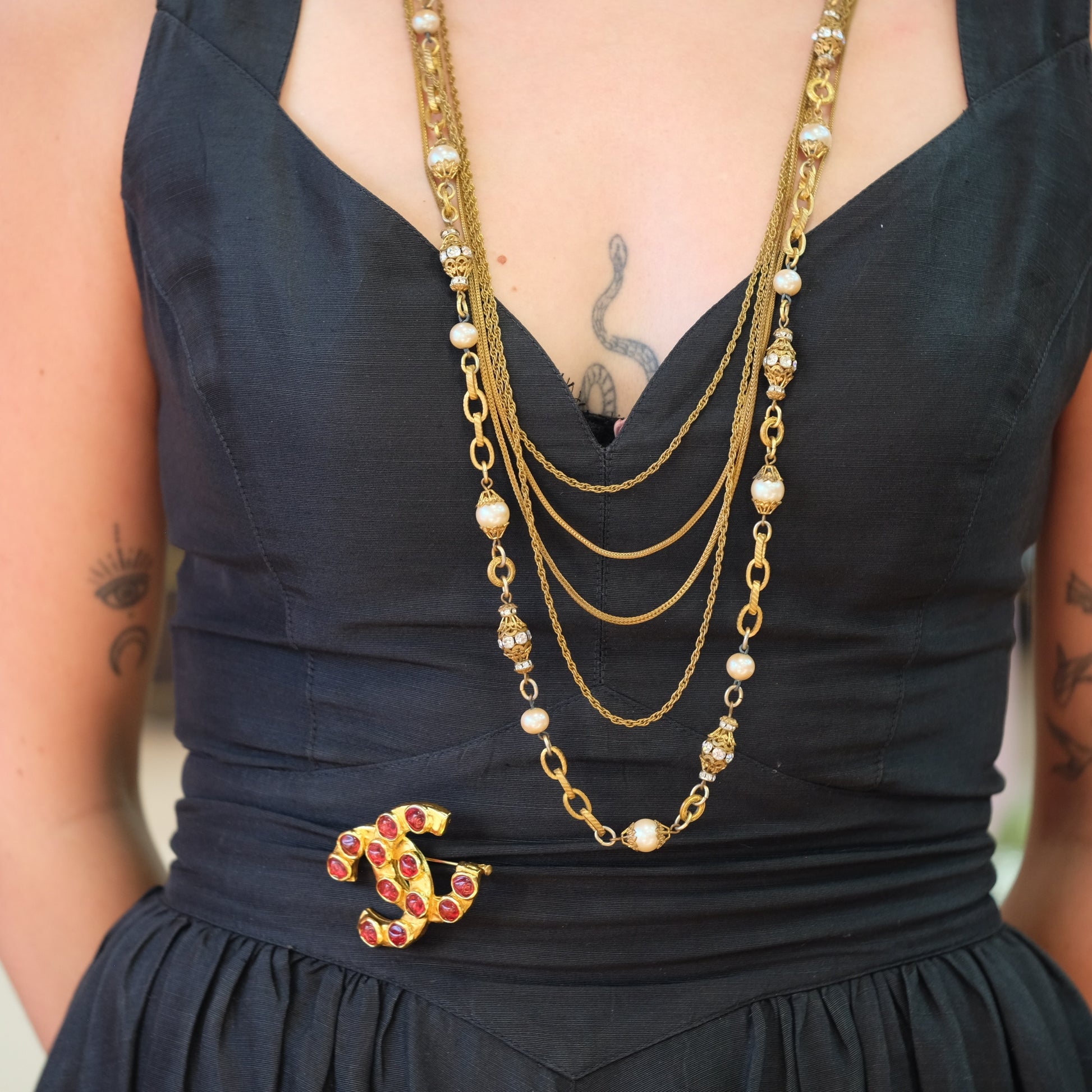 Early Chanel by Robert Goossens Chain Necklace 1950s Antiques by Anna Early Chanel by Robert Goossens Chain Necklace 1950s Antiques by Anna