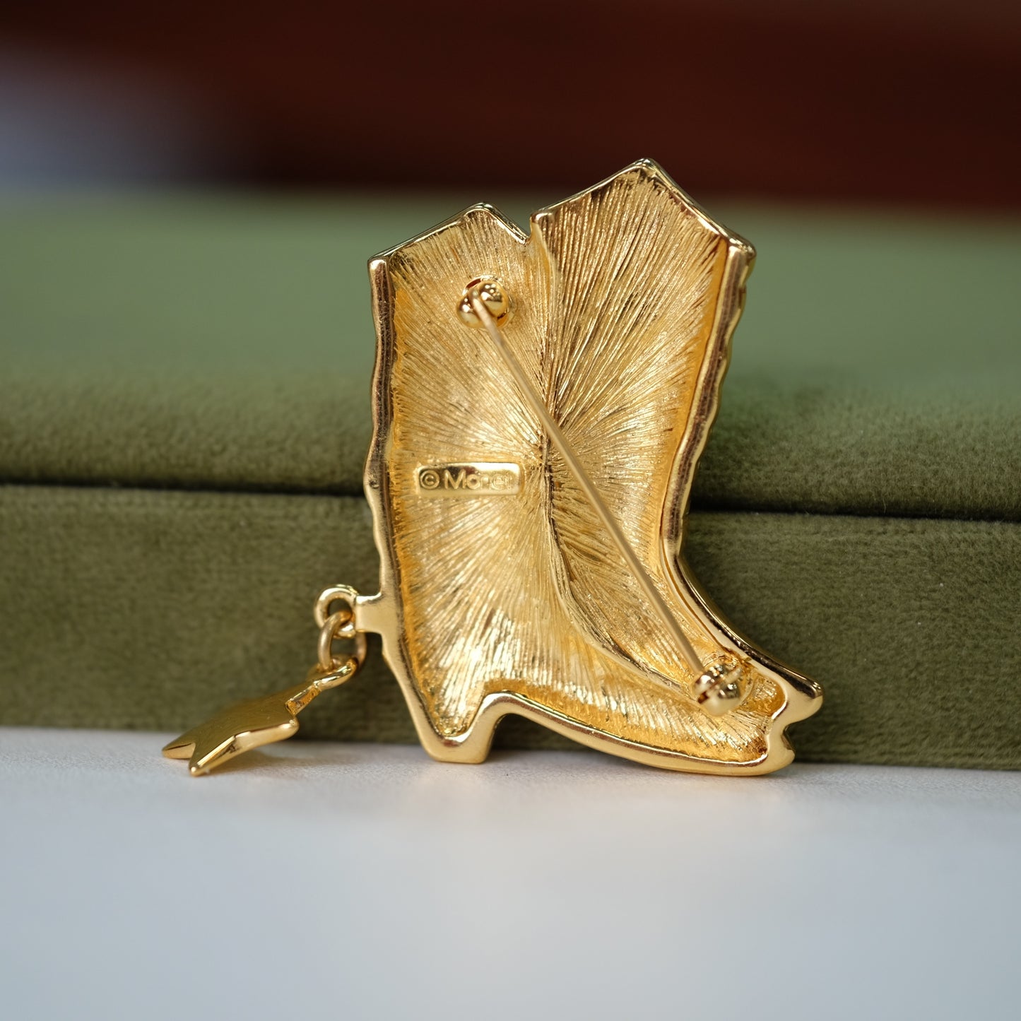 Vintage Cowboy boots Brooch by Monet 1990s
