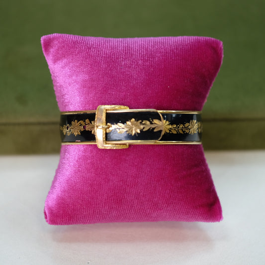 Victorian Gold Filled Enamel Buckle Bracelet