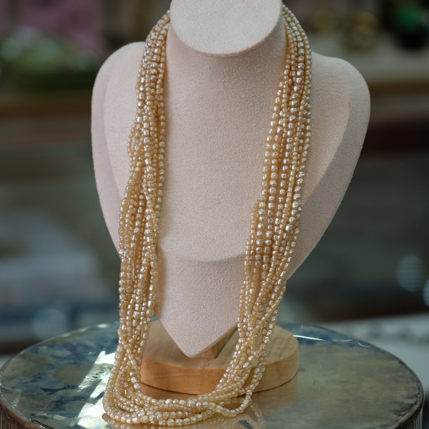 Rare Miriam Haskell 10 Strand Freshwater Pearl necklace