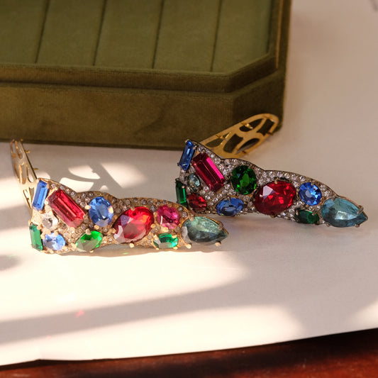 Eisenberg Pair Dress Clip Gem Color 1940s