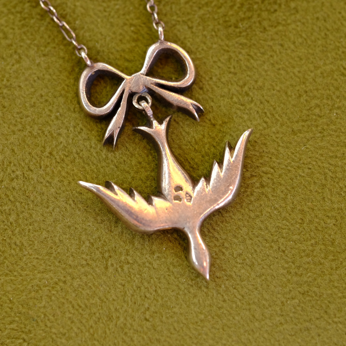 Antique Dove Paste Silver Necklace