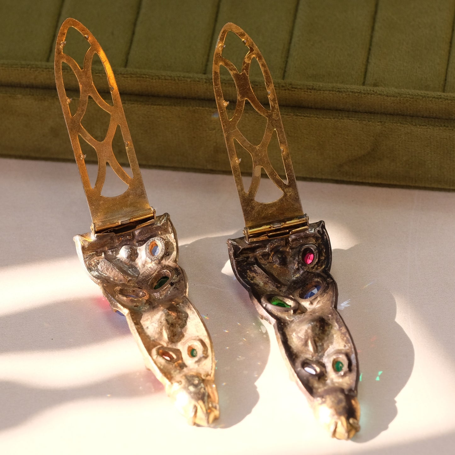 Eisenberg Pair Dress Clip Gem Color 1940s