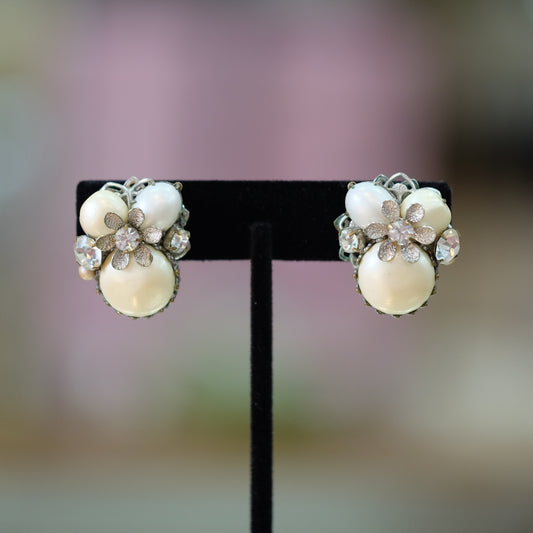 Vintage DeMario Clip on Earrings 1960s