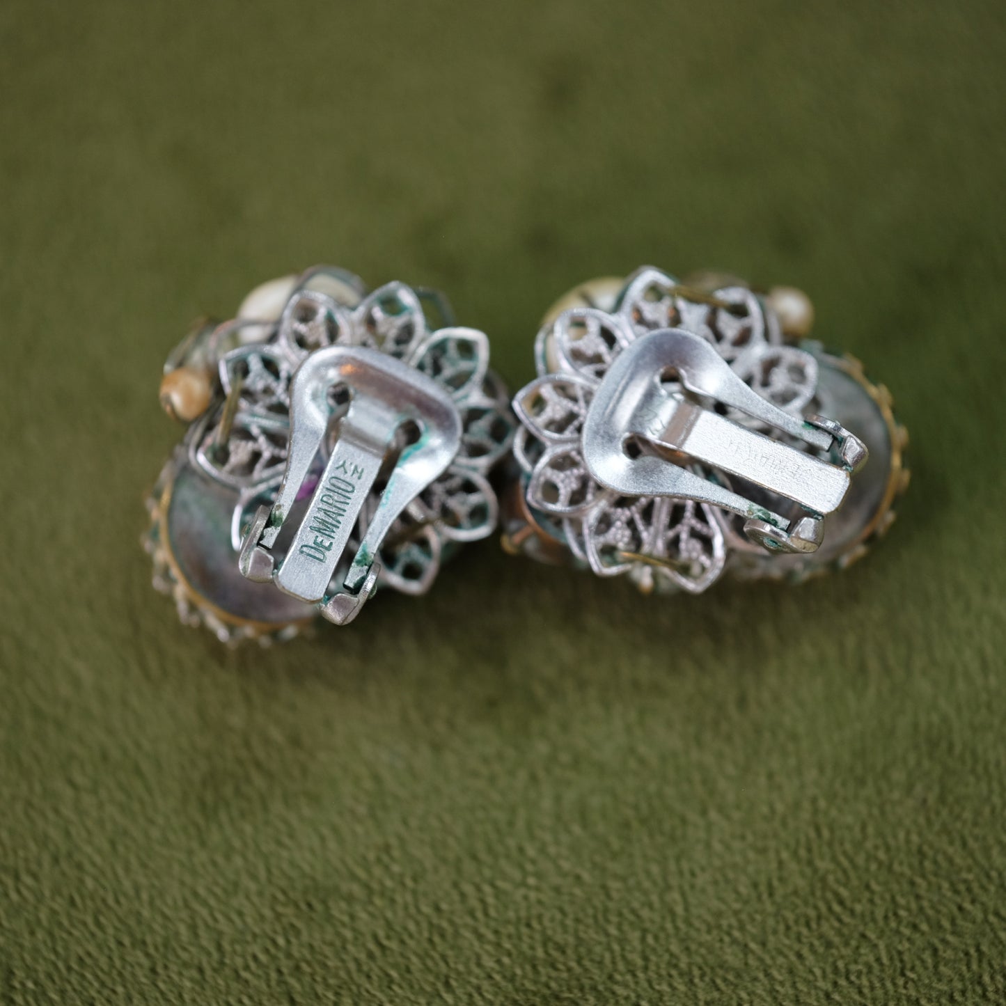 Vintage DeMario Clip on Earrings 1960s