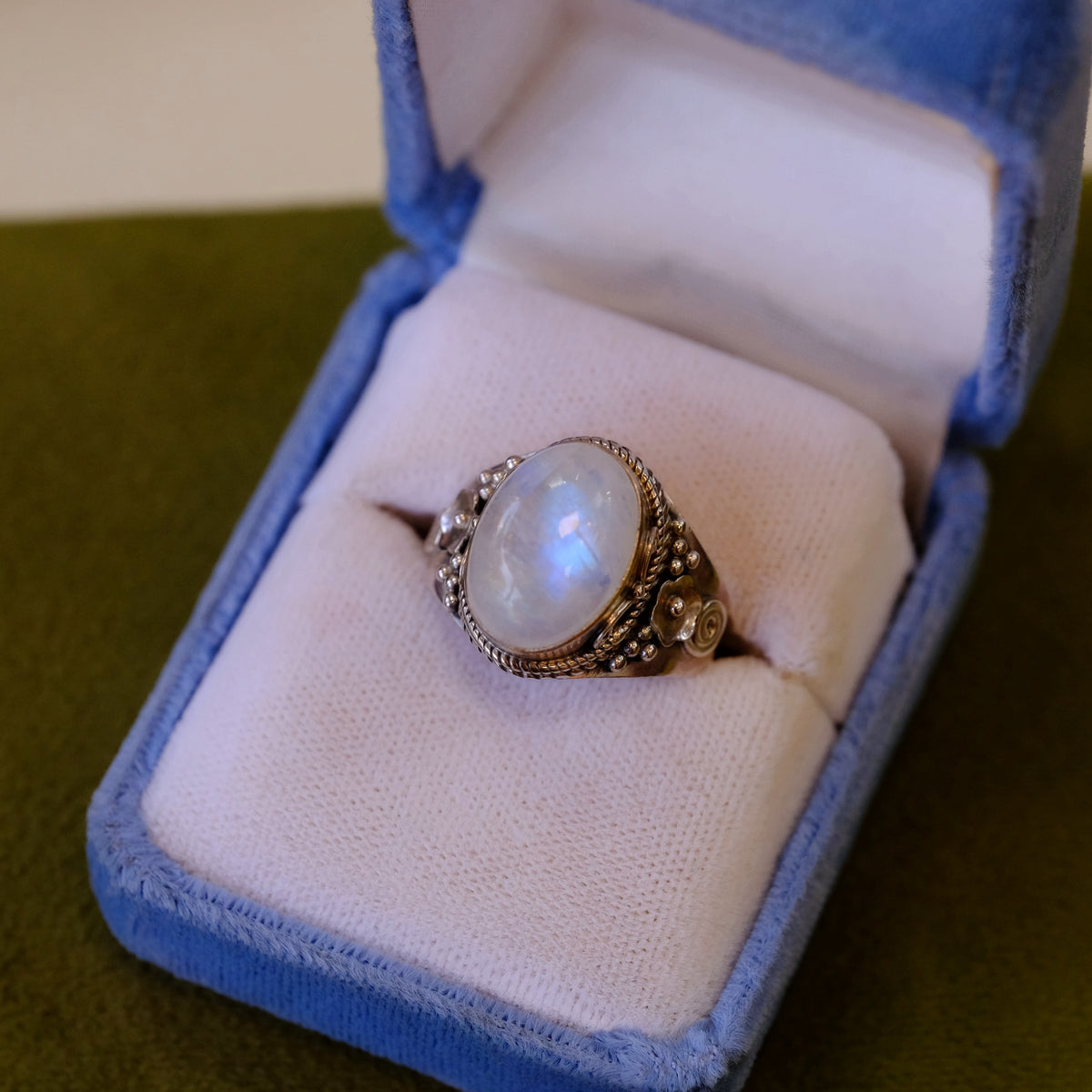 Silver Moonstone Ring