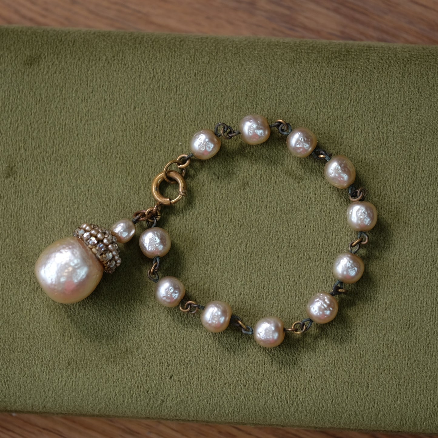 Vintage Miriam Haskell Faux Pearl Drop Bracelet 1960s