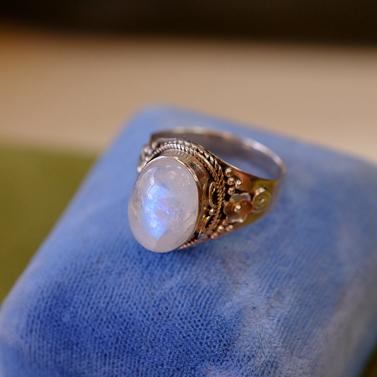 Silver Moonstone Ring