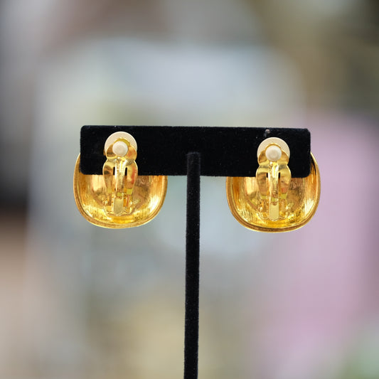 Vintage Givenchy Purple Designer Earrings 1980s