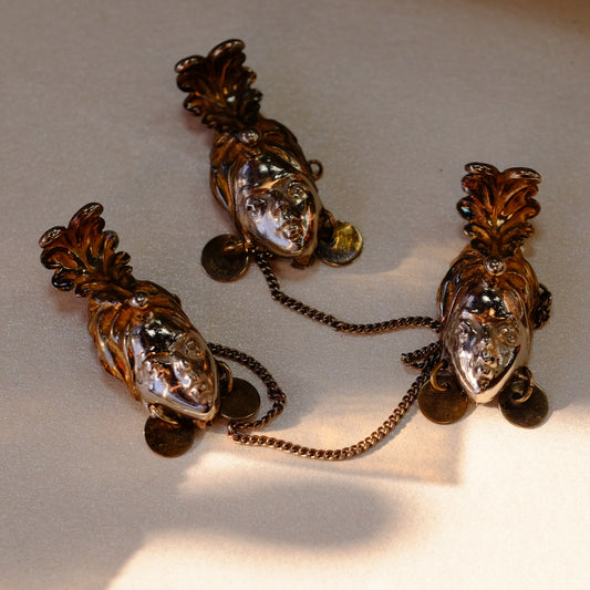 Natacha Brooks Sterling Silver Trio Brooches 1940s