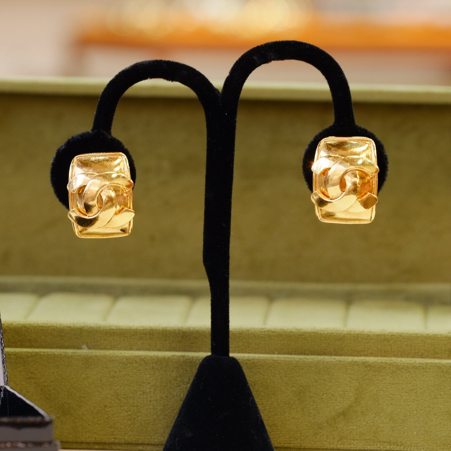 Vintage Chanel Logo Earrings 1995