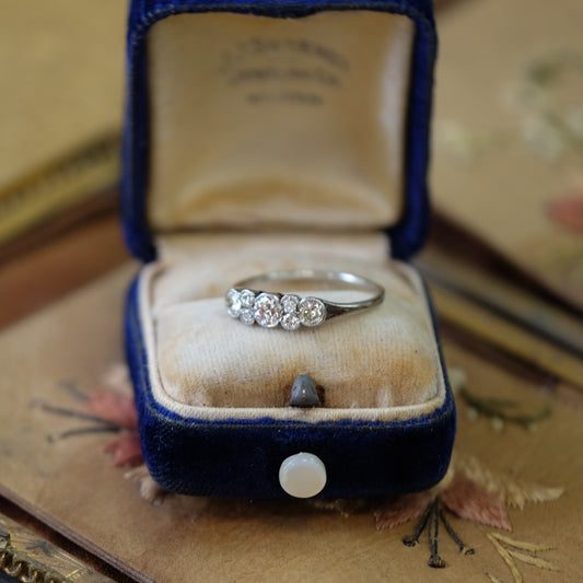 Antique Old European Cut Platinum 0.65 ct Diamond Ring