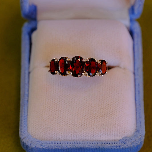 Garnet Silver Ring