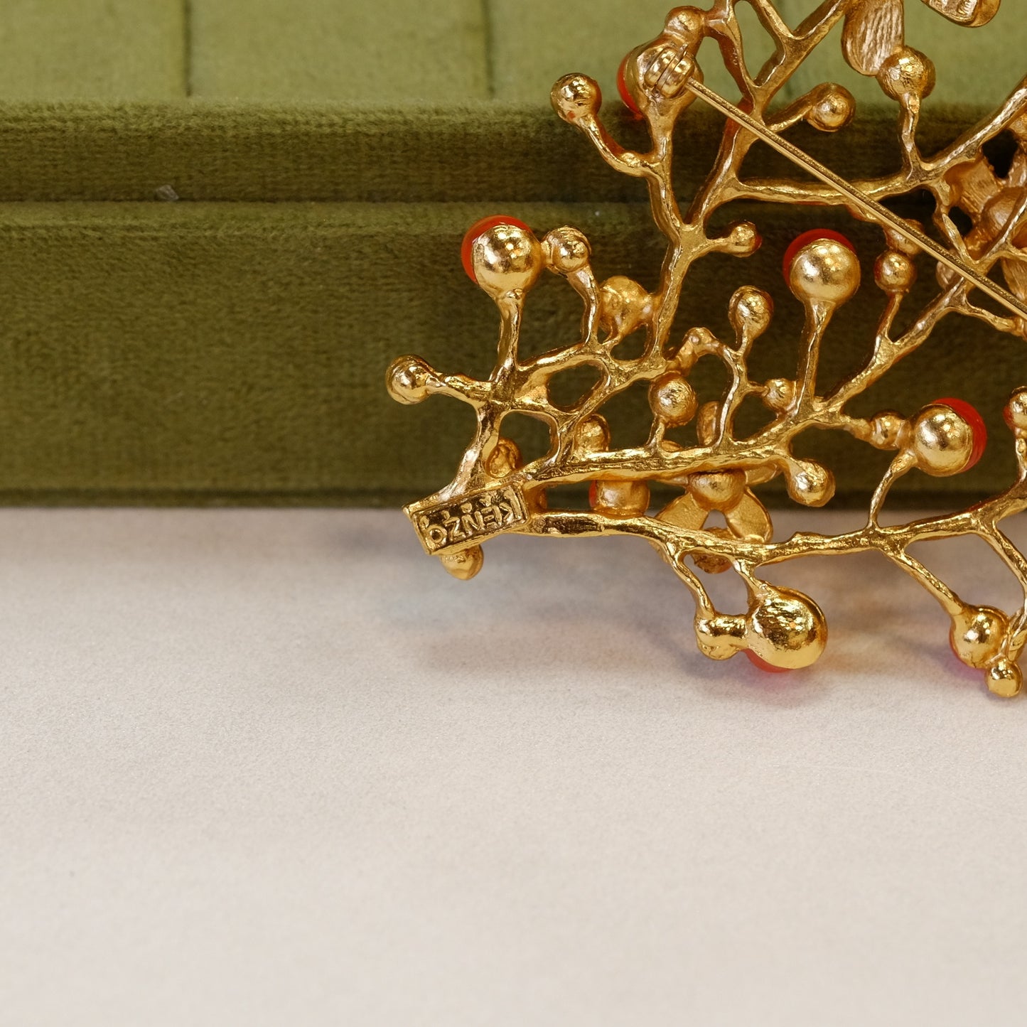 Vintage Kenzo Paris Flower Motifs Brooch 1990s