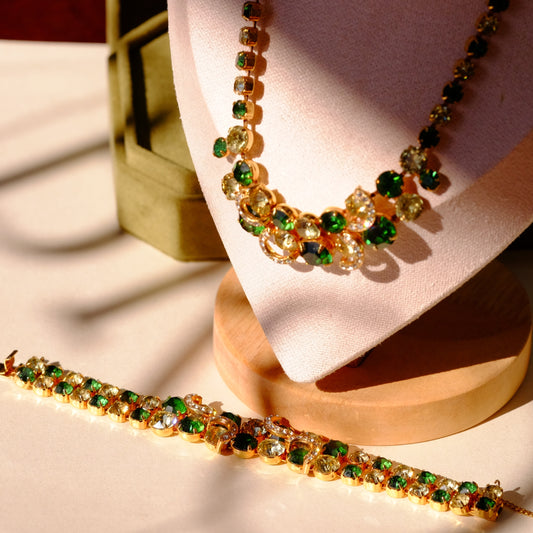 Eisenberg Ice Necklace, Bracelet and Earrings Set 1950s