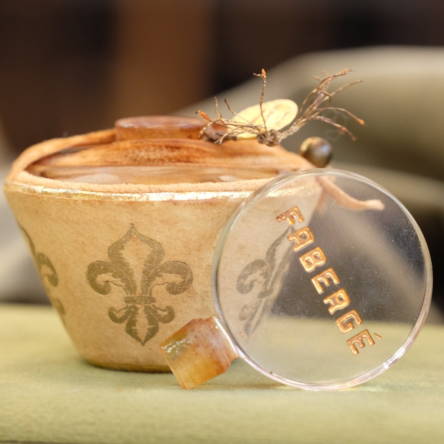 Faberge 1950 wood hue perfume bottle