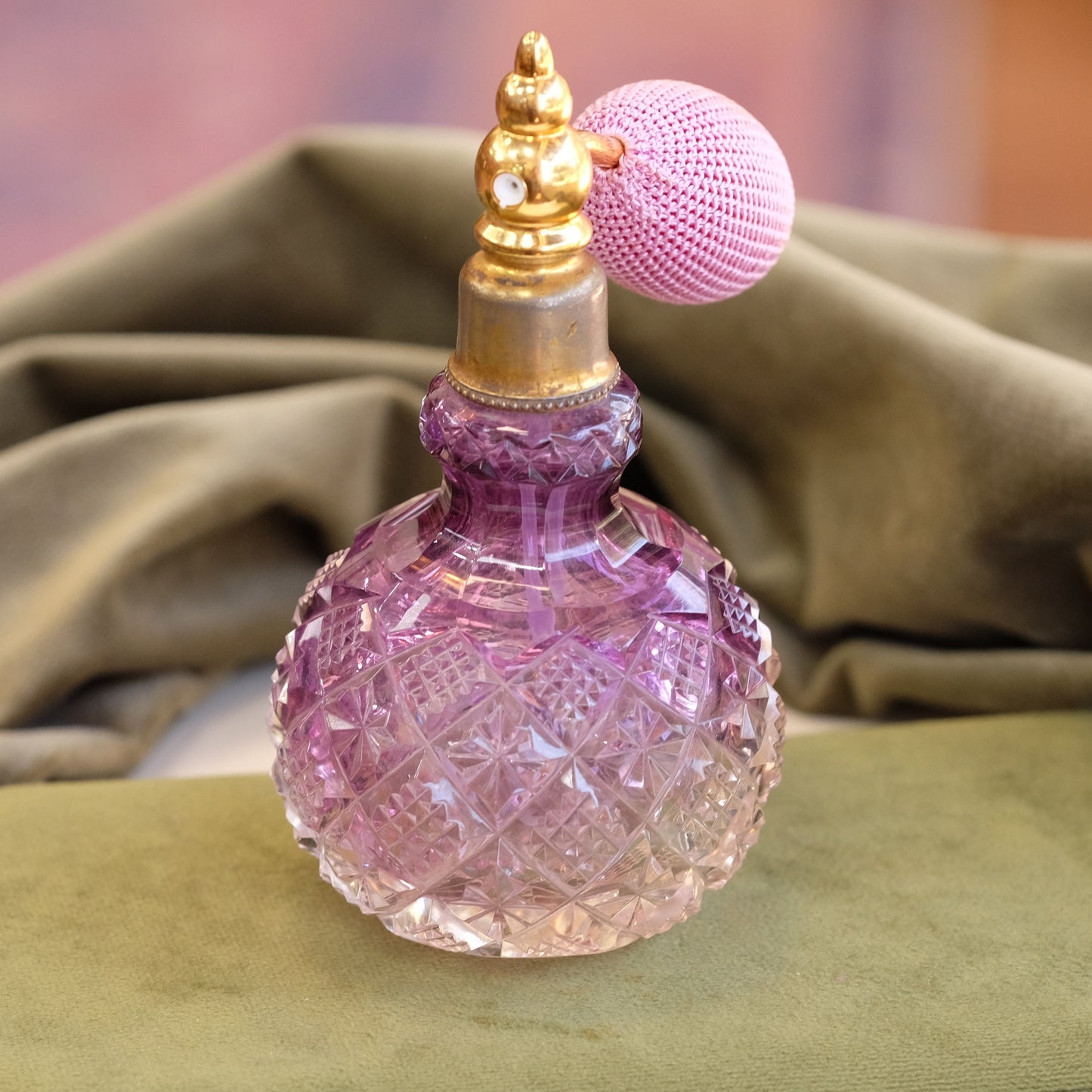 Vintage purple glass atomizer