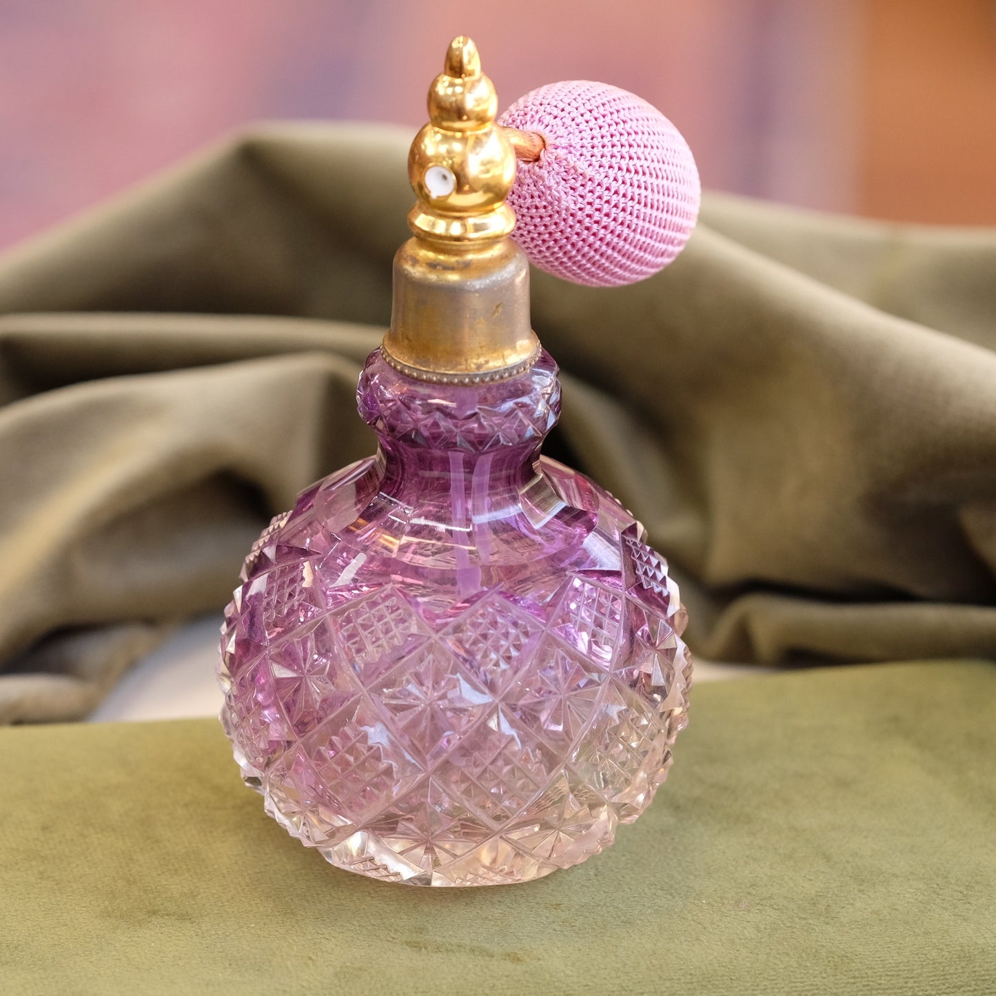 Vintage purple glass atomizer