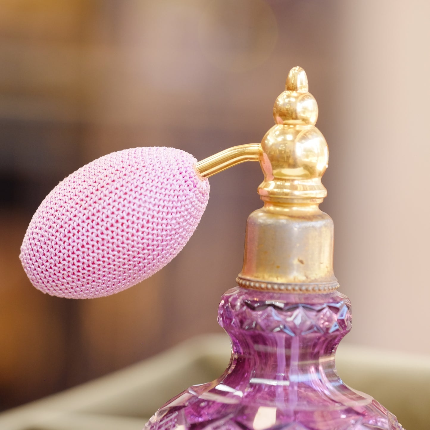 Vintage purple glass atomizer