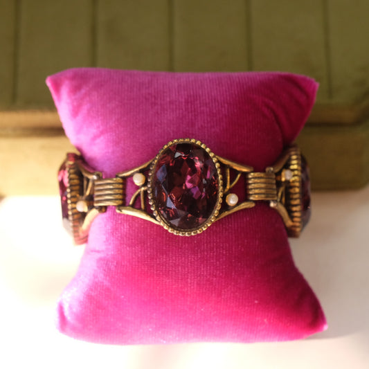 Vintage Selro Faux Amethyst Bracelet 1950s