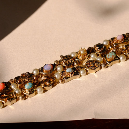 Vintage Double Row Slider Bracelet 1970s