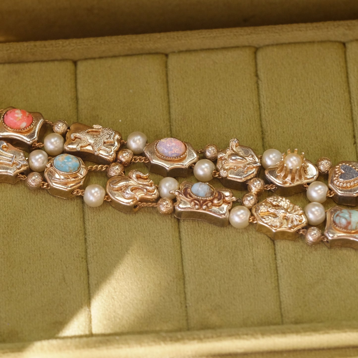 Vintage Double Row Slider Bracelet 1970s