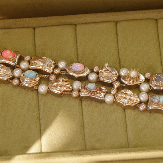 Vintage Double Row Slider Bracelet 1970s