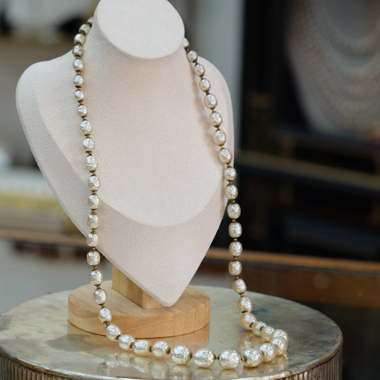 Miriam Haskell Graduated Pearls Faux Baroque Necklace 1950s