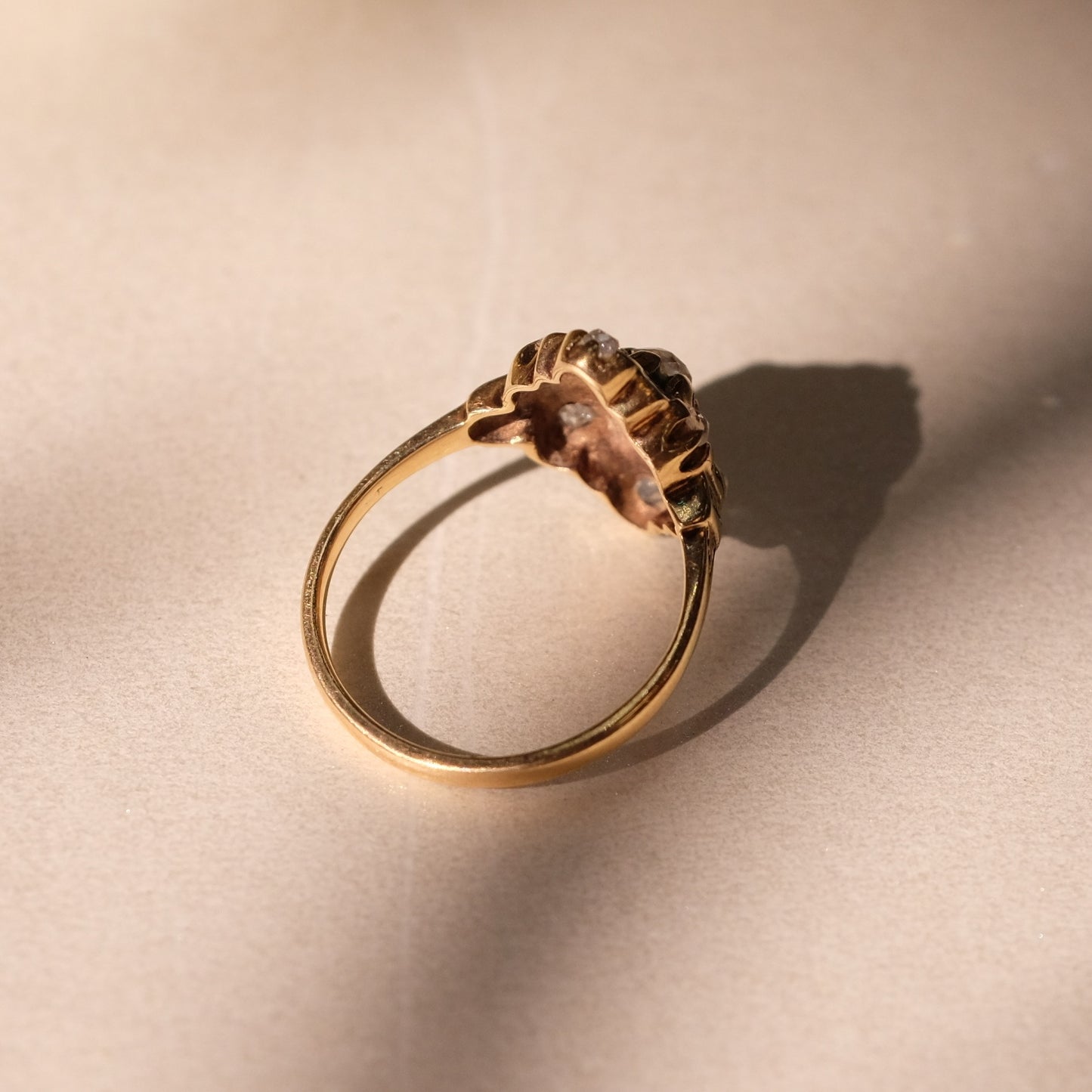 Victorian 14k Gold Rose Cut Diamond Ring