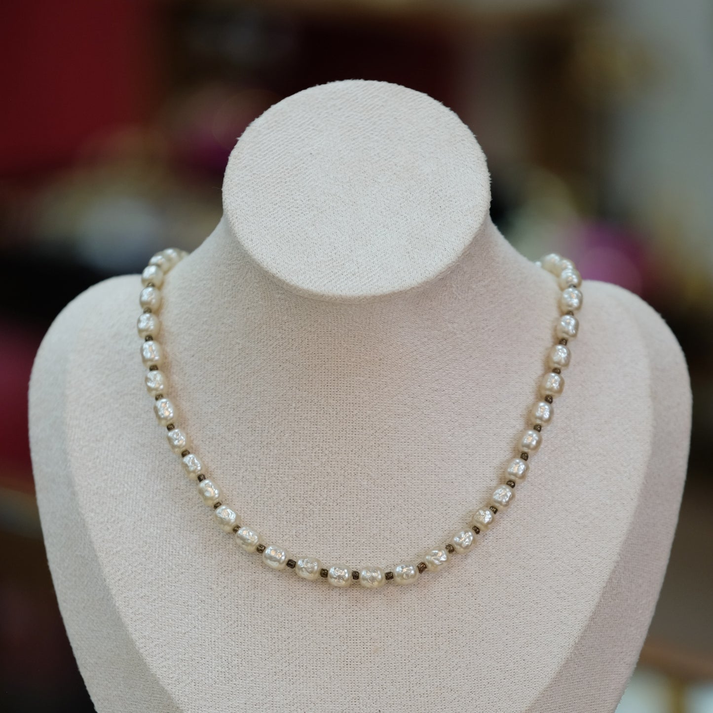 Vintage Miriam Haskell Dainty Pearl Necklace