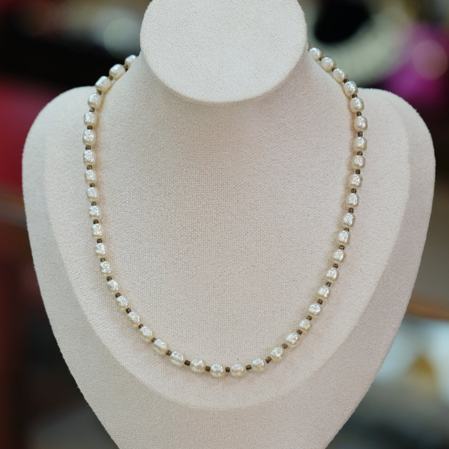 Vintage Miriam Haskell Dainty Pearl Necklace