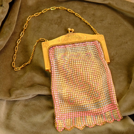 Early 1900's Enamel Mesh Purse