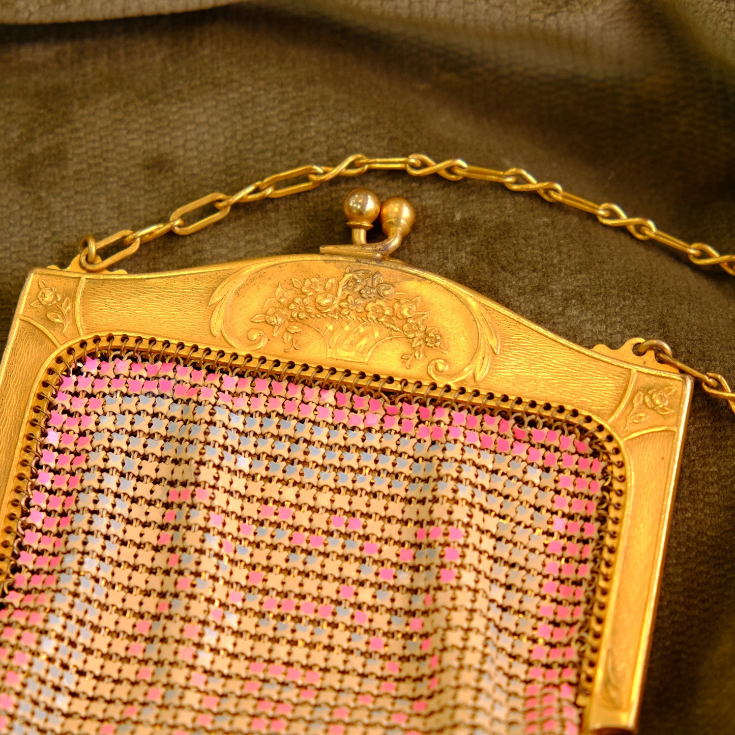 Early 1900's Enamel Mesh Purse