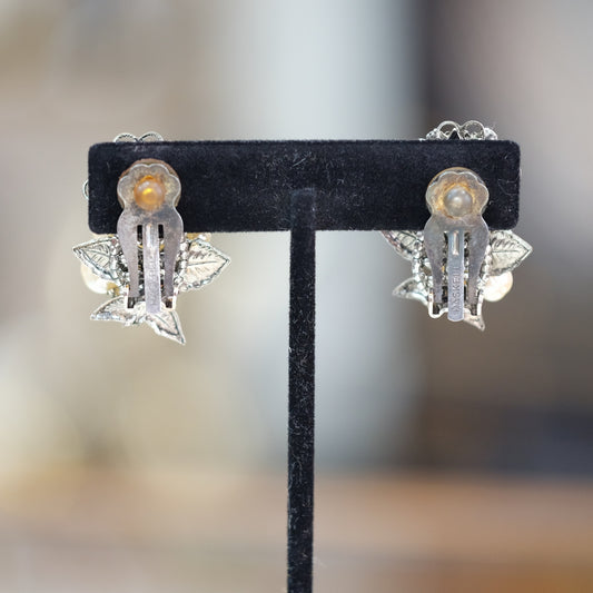 Vintage Miriam Haskell Cluster Earrings 1960s