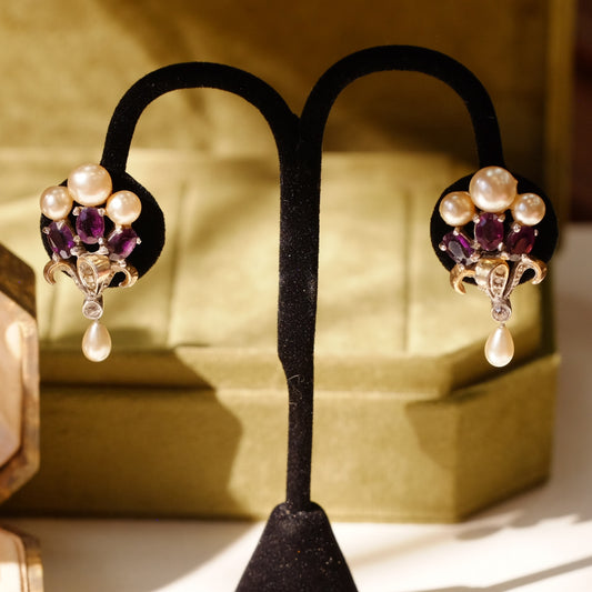 Vintage Pearl Drop Earrings 1970s