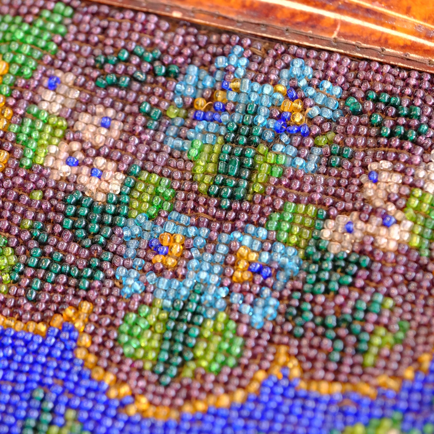 Victorian Cobalt Floral Beaded Purse