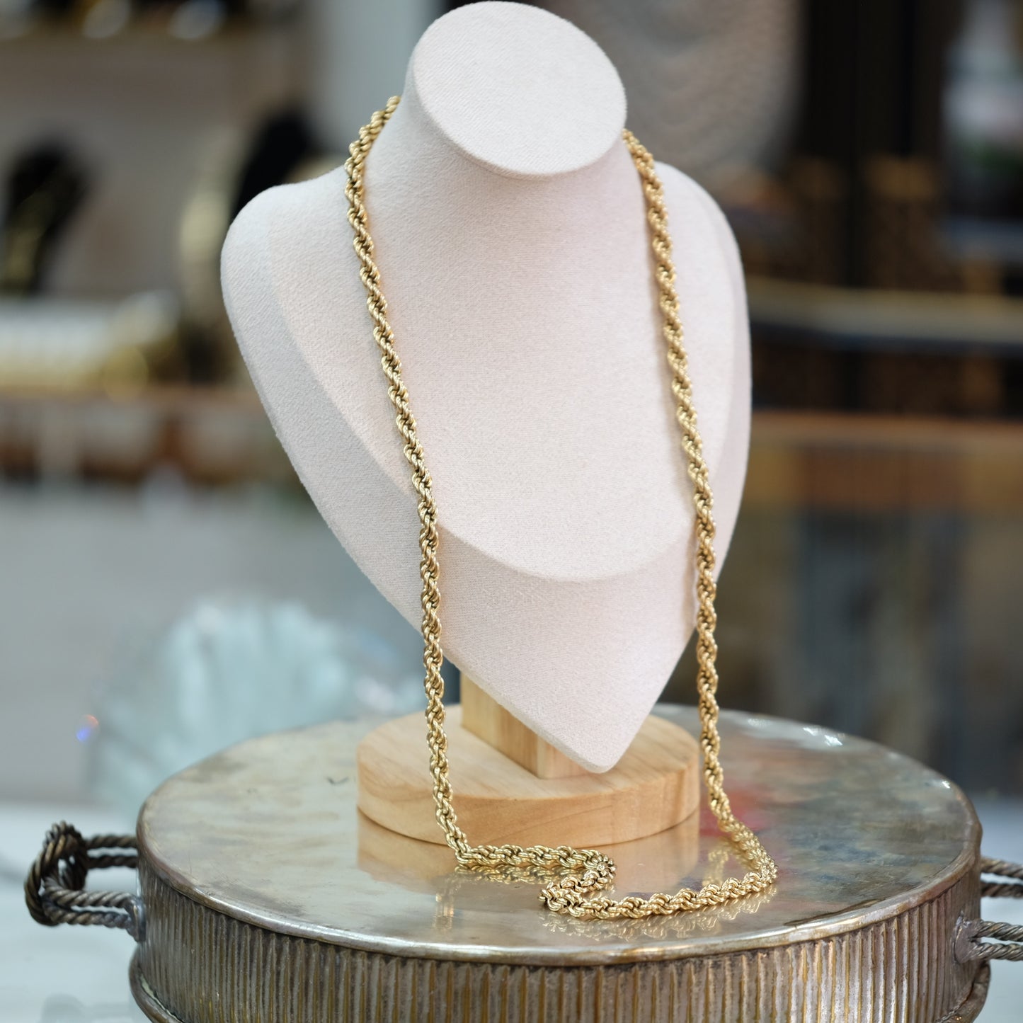 Twisted Gold Filled Chain Long Necklace