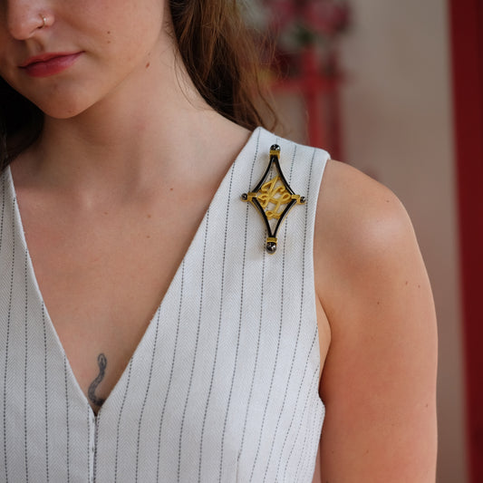 Vintage Karl Lagerfeld Logo Pin 1980s
