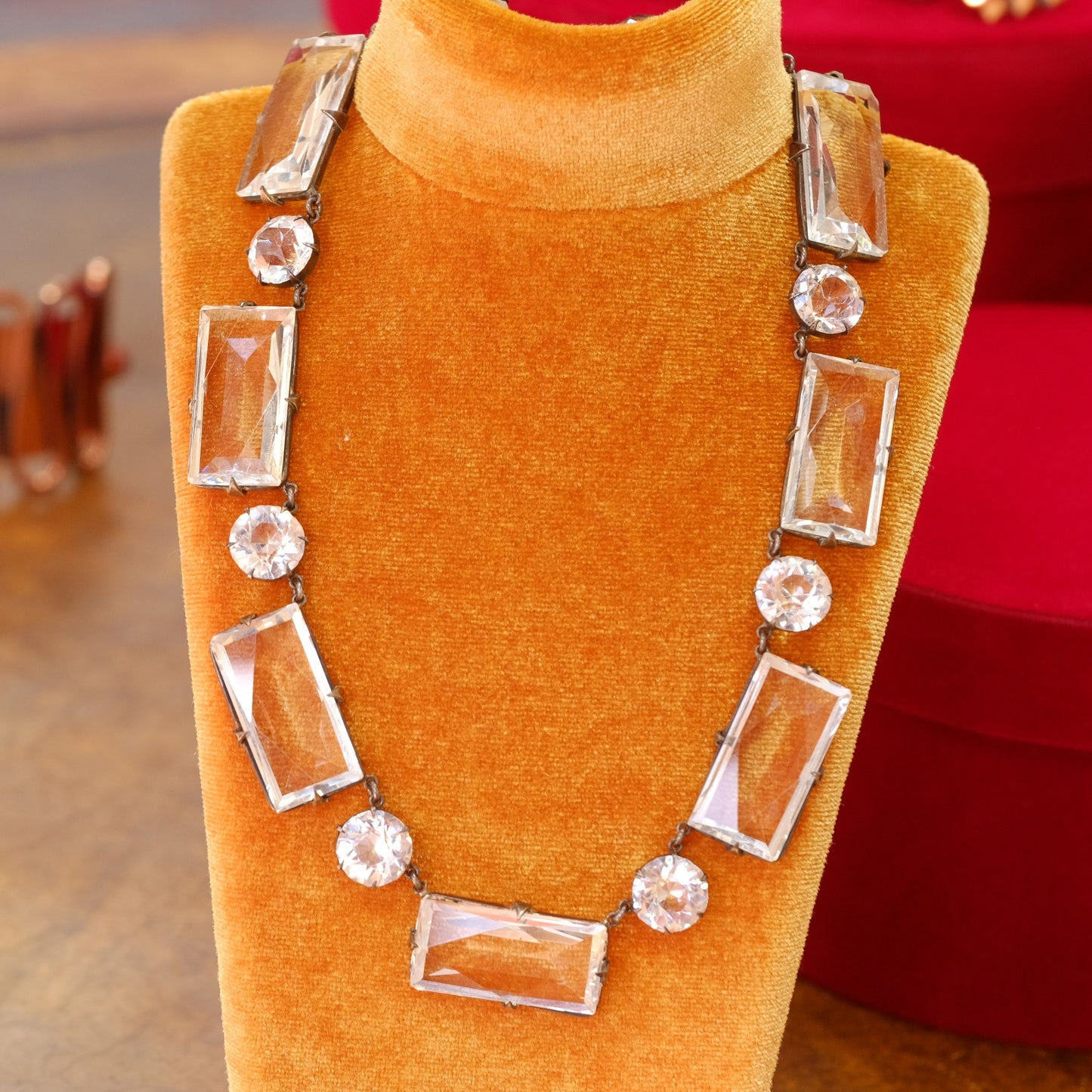 Antique Sterling Paste Necklace 1920s