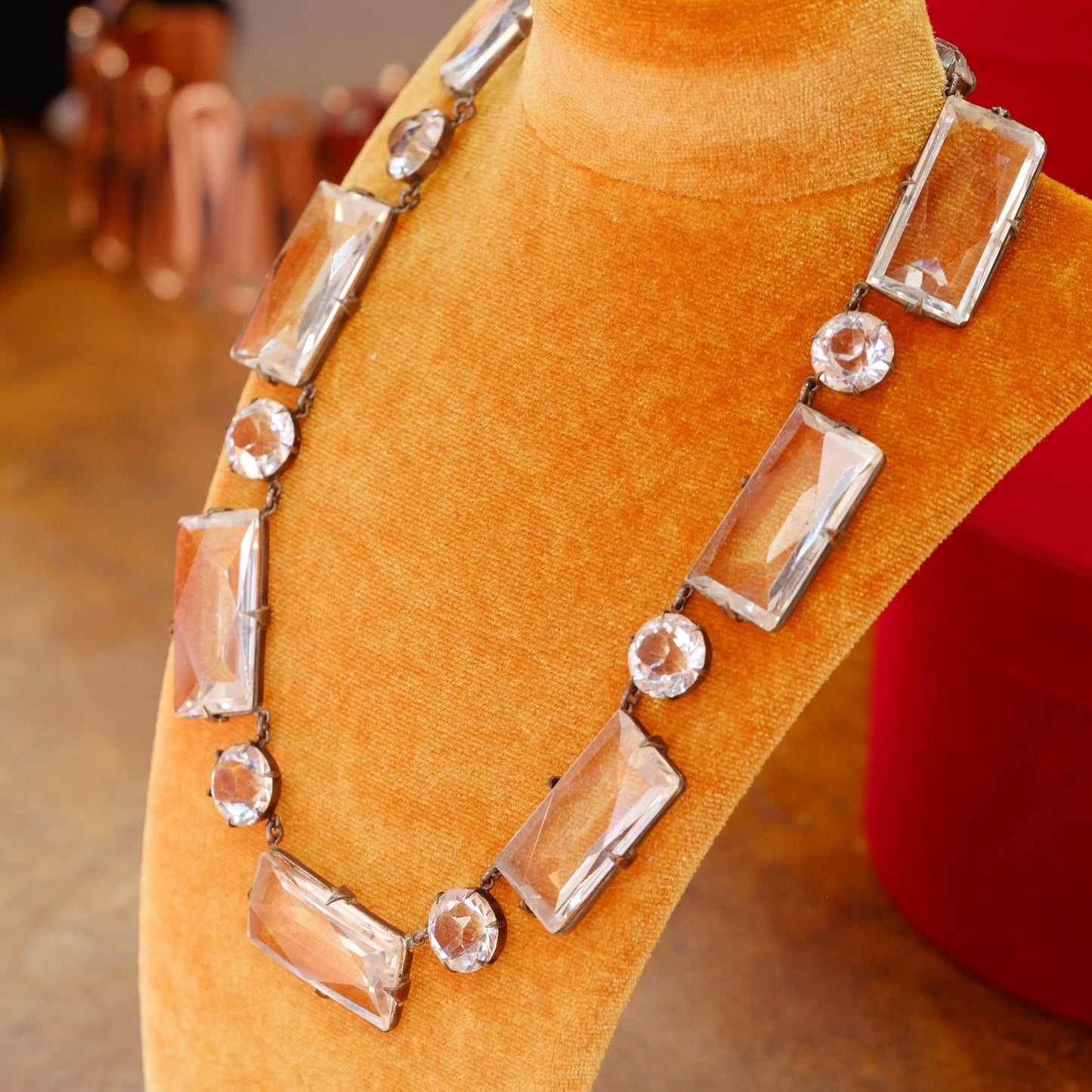 Antique Sterling Paste Necklace 1920s