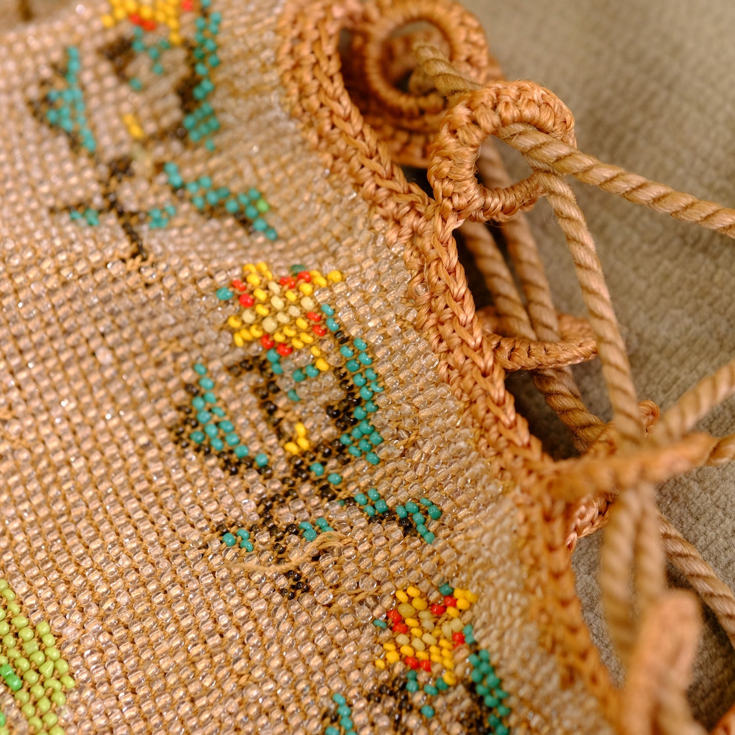 Victorian micro Floral Beadwork Purse