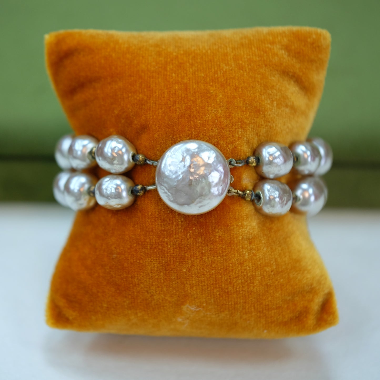 Vintage Miriam Haskell 2 Row Bracelet 1950s