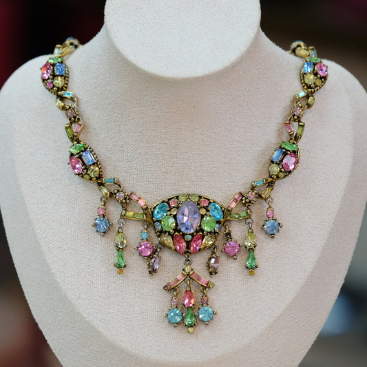 Vintage Hollycraft Pastel necklace 17" 1950s