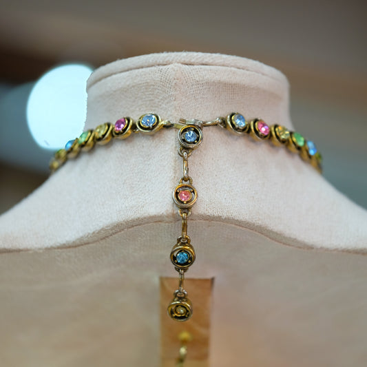 Vintage Hollycraft Pastel necklace 17" 1950s