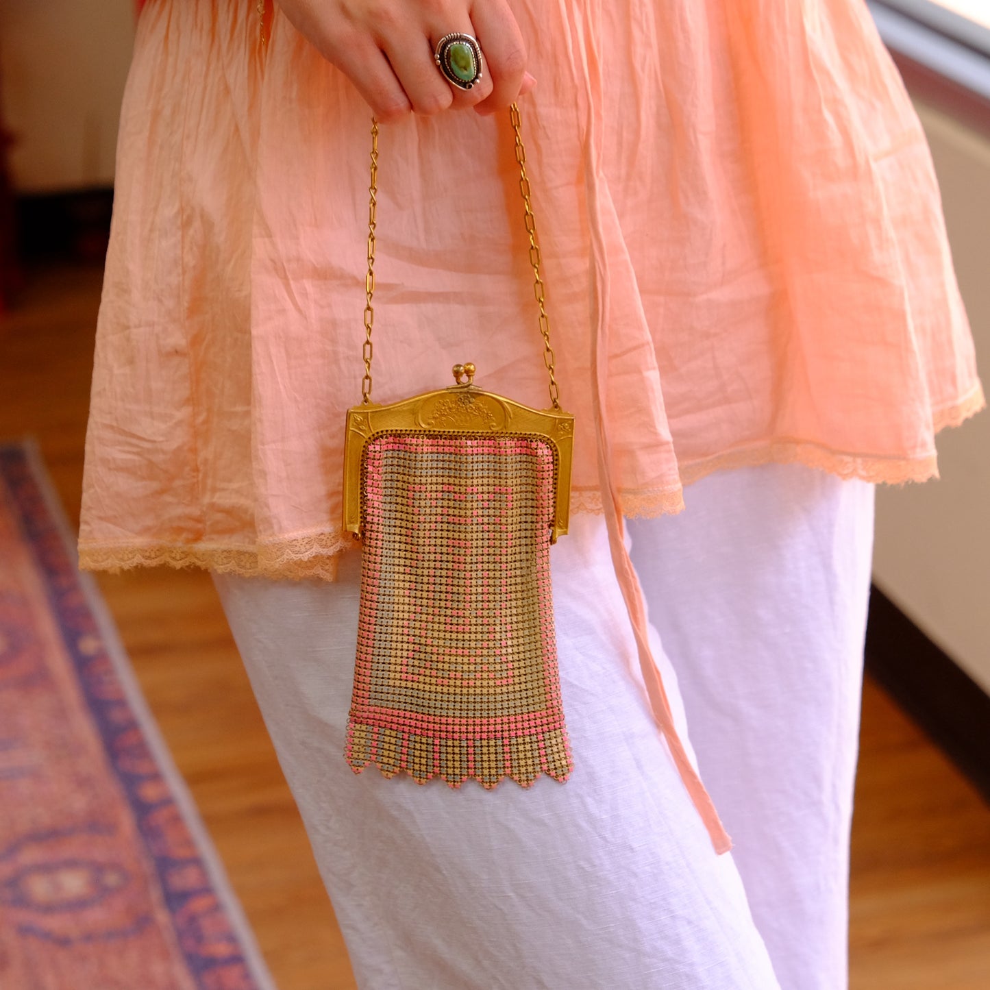 Early 1900's Enamel Mesh Purse
