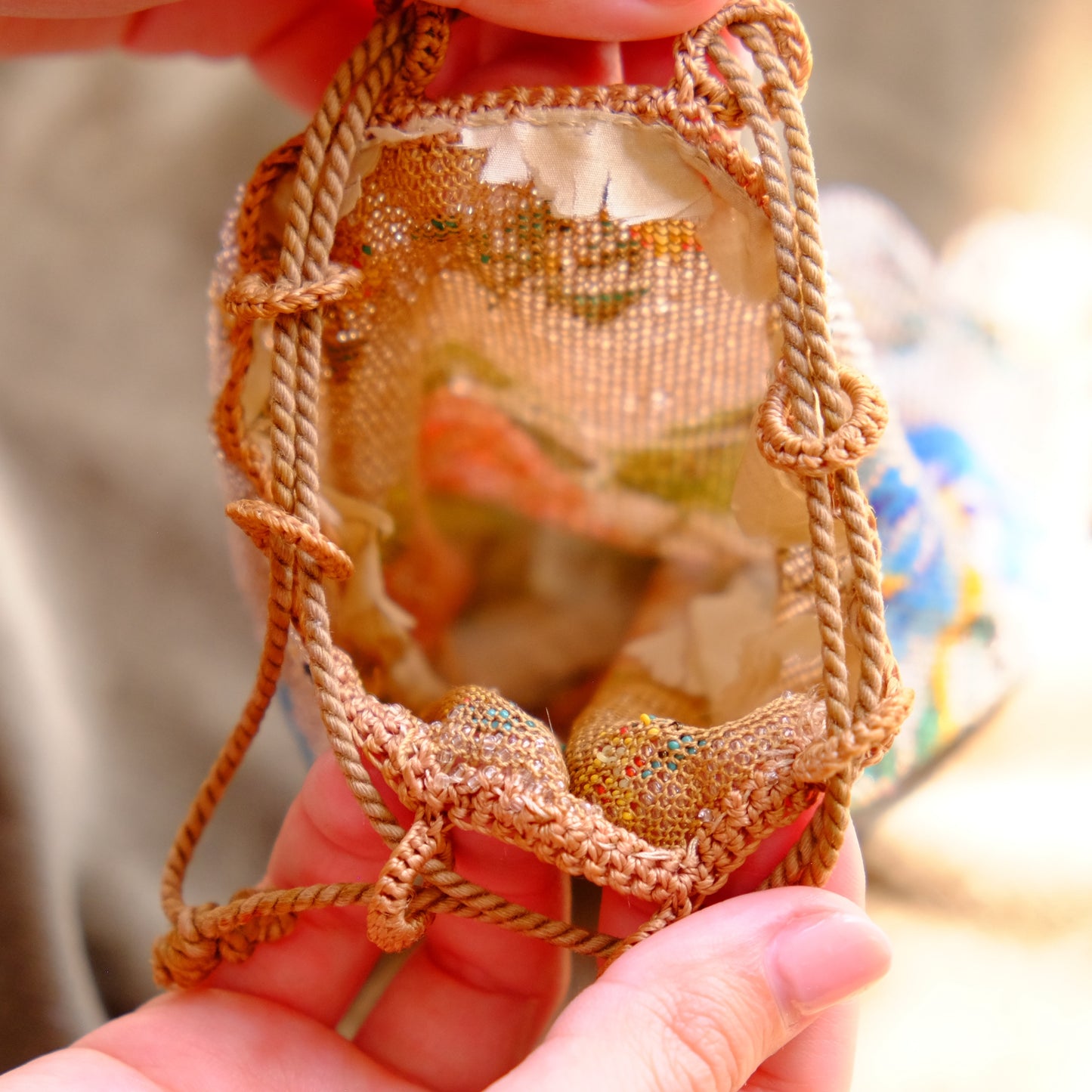 Victorian micro Floral Beadwork Purse
